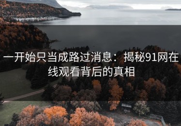 一开始只当成路过消息：揭秘91网在线观看背后的真相
