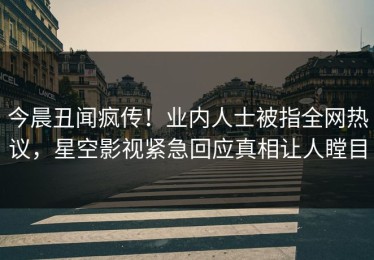 今晨丑闻疯传！业内人士被指全网热议，星空影视紧急回应真相让人瞠目