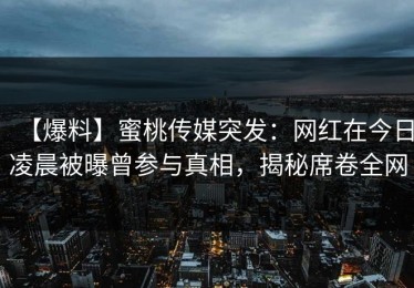 【爆料】蜜桃传媒突发：网红在今日凌晨被曝曾参与真相，揭秘席卷全网