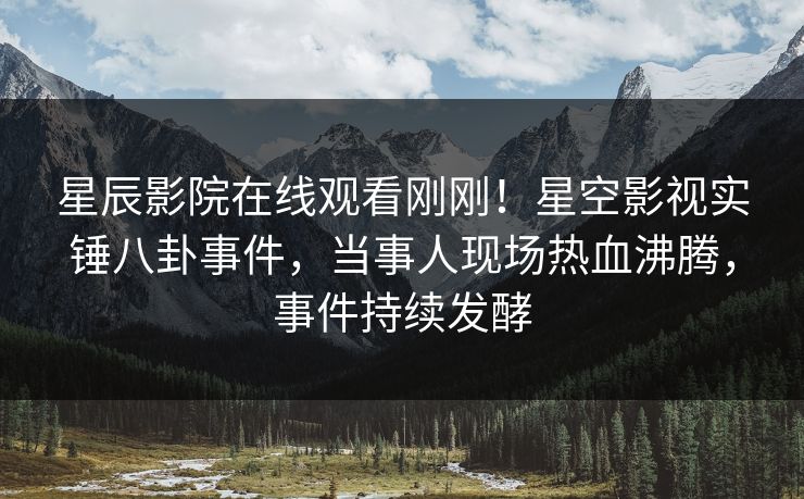 星辰影院在线观看刚刚！星空影视实锤八卦事件，当事人现场热血沸腾，事件持续发酵