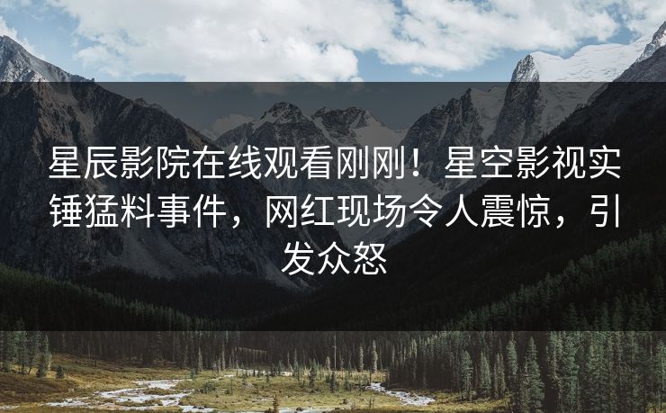 星辰影院在线观看刚刚！星空影视实锤猛料事件，网红现场令人震惊，引发众怒