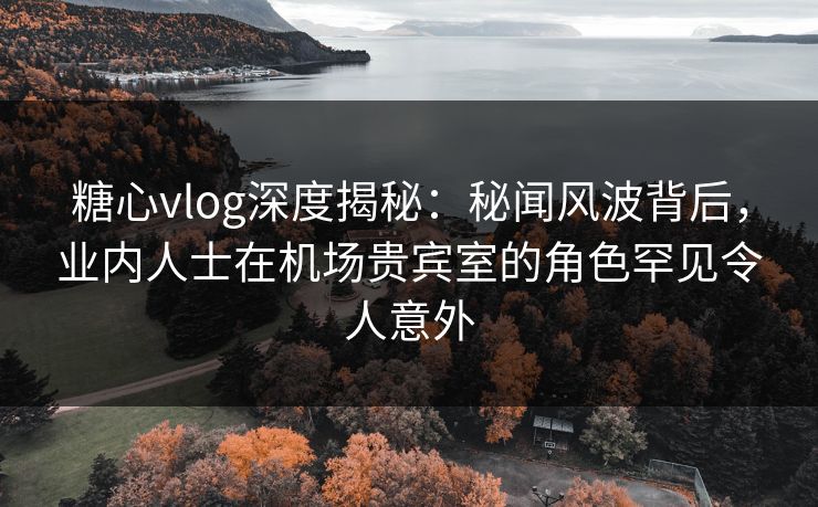 糖心vlog深度揭秘：秘闻风波背后，业内人士在机场贵宾室的角色罕见令人意外